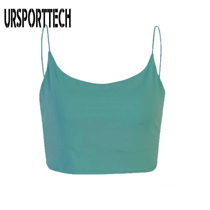 URSPORTTECH Summer Sexy Camis Women Vest Sleeveless Tank Top Women Casual Solid Sexy Short Crop Tops Camis Tees Tops For Women 210528