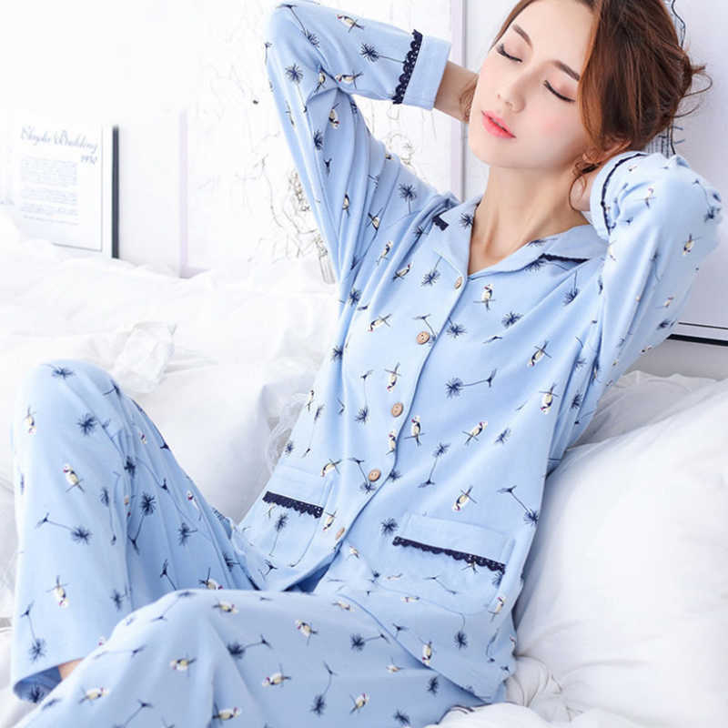 Pyjama Women Clothes Summer Womens Pajamas Sets Long-sleeved Sleepwear Suits Girl Fashion Casual Outerwear Sleepwear Night Suit 210924