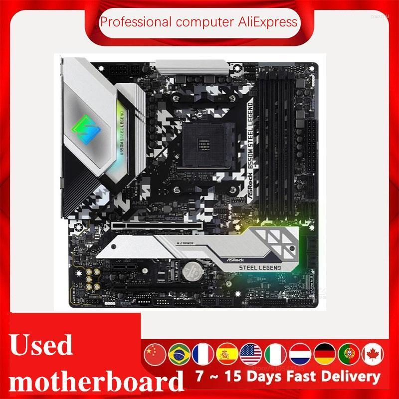 Motherboards For ASRock B550M Steel Legend Used Motherboard Socket AM4 B550 Original Desktop PCI-E 4.0 M.2 Nvme MainboardMotherboards