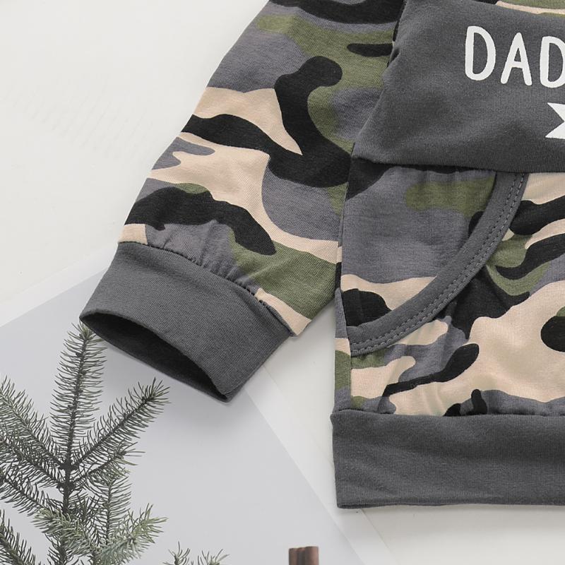 Autumn Clothing Sets Baby Clothes Boy Letter Hoodie Infant T Shirt Born Boys Camouflage Pants Kids Set Christams GiftsClothing