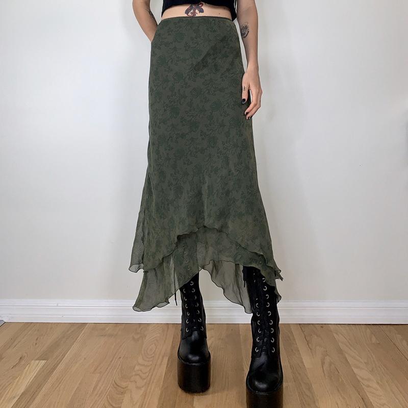Skirts Fairycore Grunge Green Irregular Midi 2000s Retro Elegant Lady High Waist Ruffles Chiffon Skirt Women Vintage StreetwearSkirts, As shown picture
Skirts Fairycore Grunge Green Irregular Midi 2000s Retro Elegant Lady High Waist Ruffles Chiffon Skirt Women Vintage StreetwearSkirts, As shown picture