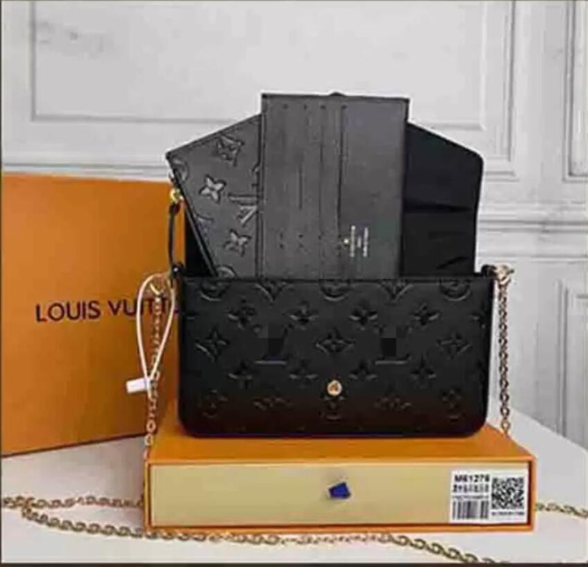 Evening Messenger Bag 3 PCS set Women Shoulder Cross body Bags 100% Genuine Leather Designer Handbags Wallet With Box, Black embossing
Evening Messenger Bag 3 PCS set Women Shoulder Cross body Bags 100% Genuine Leather Designer Handbags Wallet With Box, Black embossing