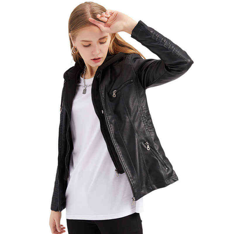 Spring Autumn Women Leather Jacket Street Biker Leather Hooded Coat Removable Hat Short Jacket Lady Casual Outerwear 4XL WF264 L220728, 6699 camel
Spring Autumn Women Leather Jacket Street Biker Leather Hooded Coat Removable Hat Short Jacket Lady Casual Outerwear 4XL WF264 L220728, 6699 camel