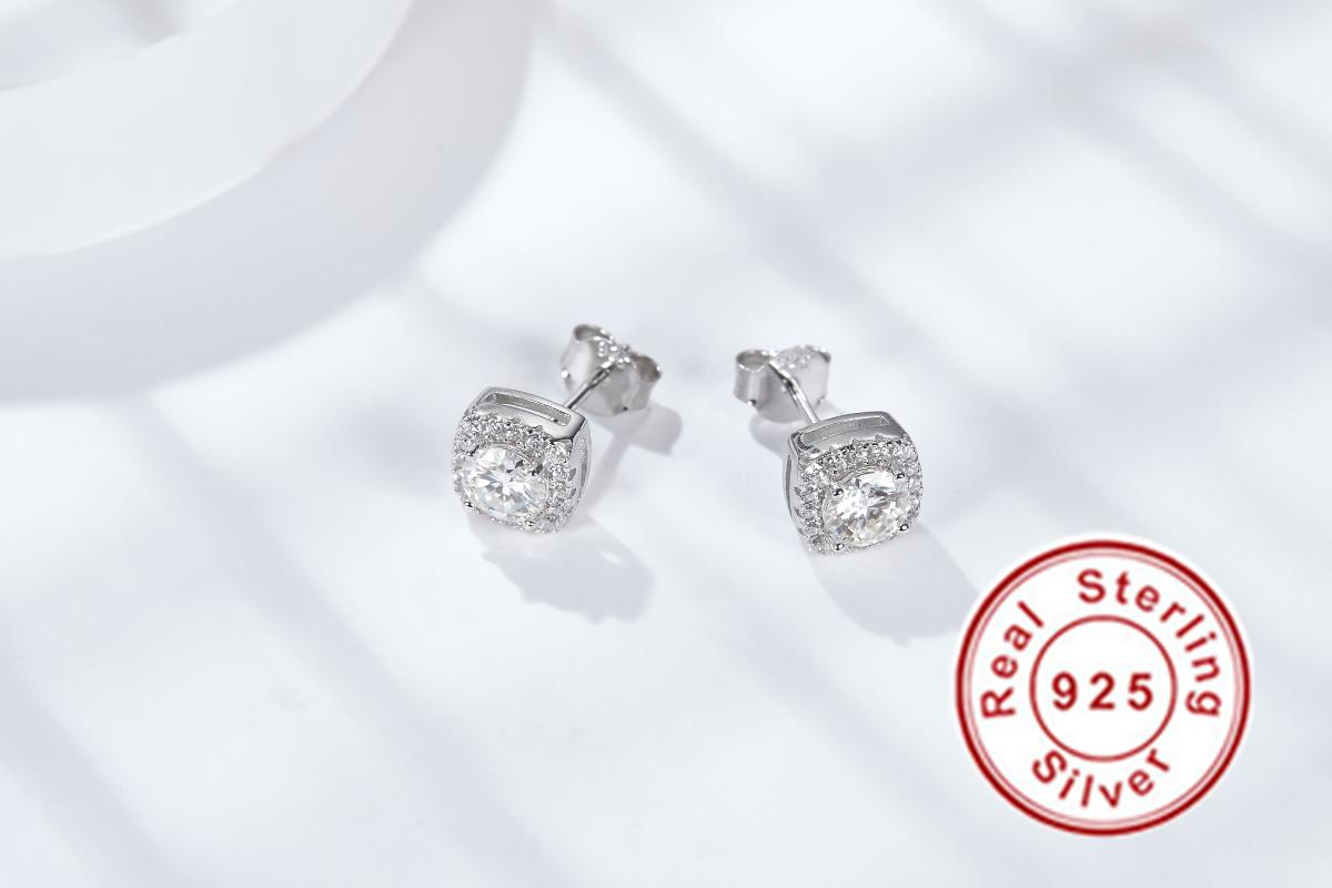 Stud Trendy 925 Sterling Silver Drop Earrings For Women Mossanite Diamond Fashion Wedding Jewelry GiftStud