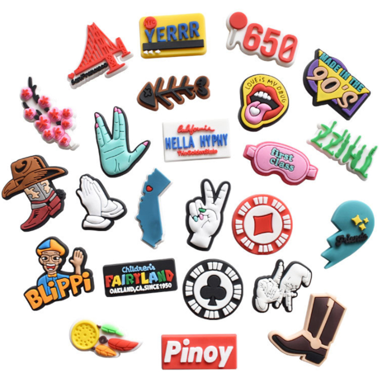Fast delivery pvc soft rubbe croc shoe charms colorful cartoon shoecharms buckle hot shoe accessories for clog bracelet wristband gift
Fast delivery pvc soft rubbe croc shoe charms colorful cartoon shoecharms buckle hot shoe accessories for clog bracelet wristband gift