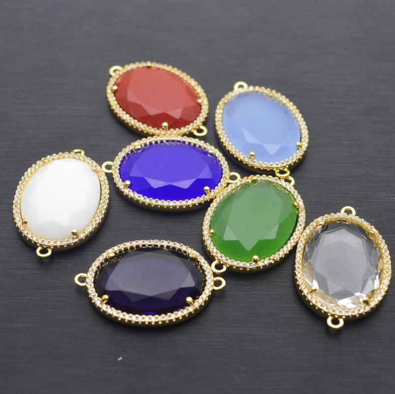 Pendant Necklaces Natural Crystal Oval Connector Pendants Faceted Crystals Necklace Zircon Silver Gold Border Plating Fashion Jewelry
Pendant Necklaces Natural Crystal Oval Connector Pendants Faceted Crystals Necklace Zircon Silver Gold Border Plating Fashion Jewelry