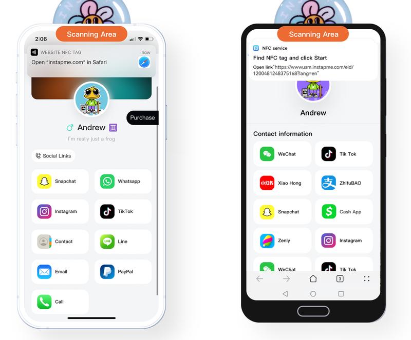 Instap Sticker Share your contact informationmake friends faster digital business cardwaterprooflifehack. social needs