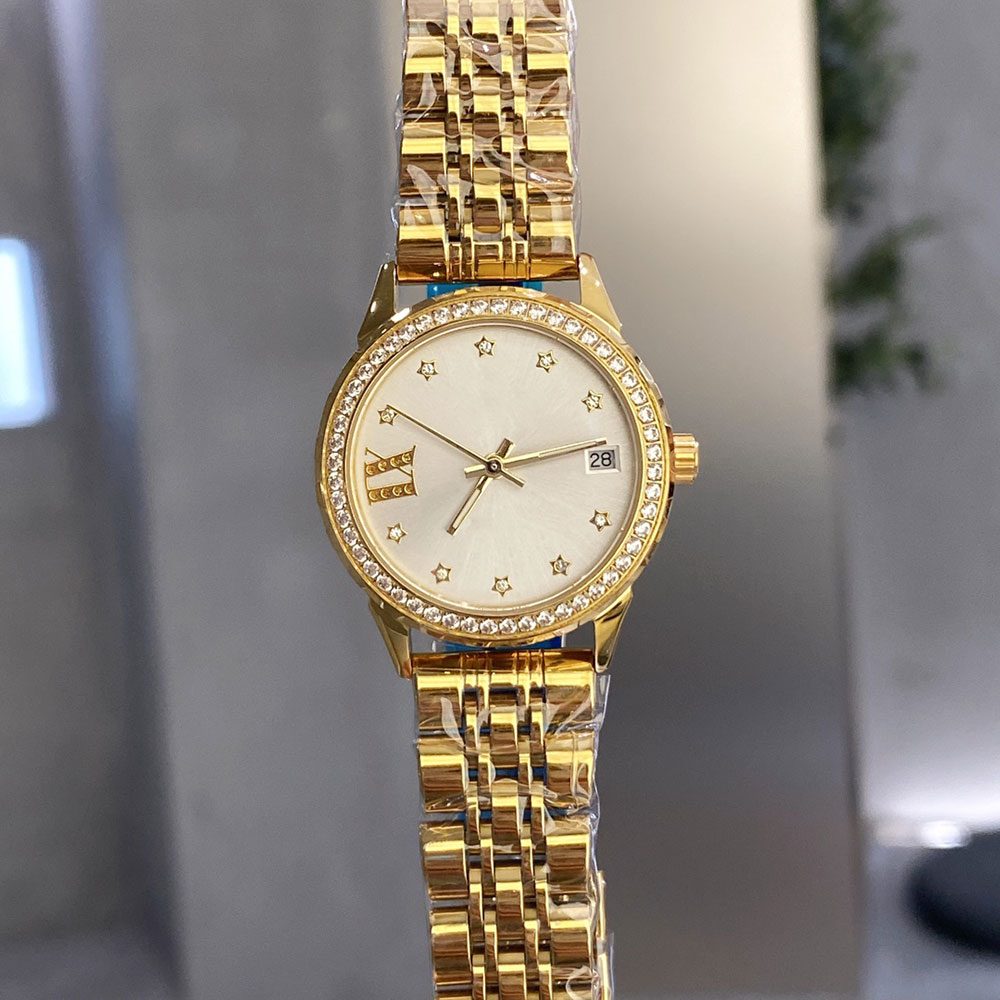 Classic Ladies Watch 31mm Quartz Watches Diamond Dial Stainless Steel Strap Life Waterproof WristWatch Gift for Women High-end orologio di lusso, Color 7
Classic Ladies Watch 31mm Quartz Watches Diamond Dial Stainless Steel Strap Life Waterproof WristWatch Gift for Women High-end orologio di lusso, Color 7