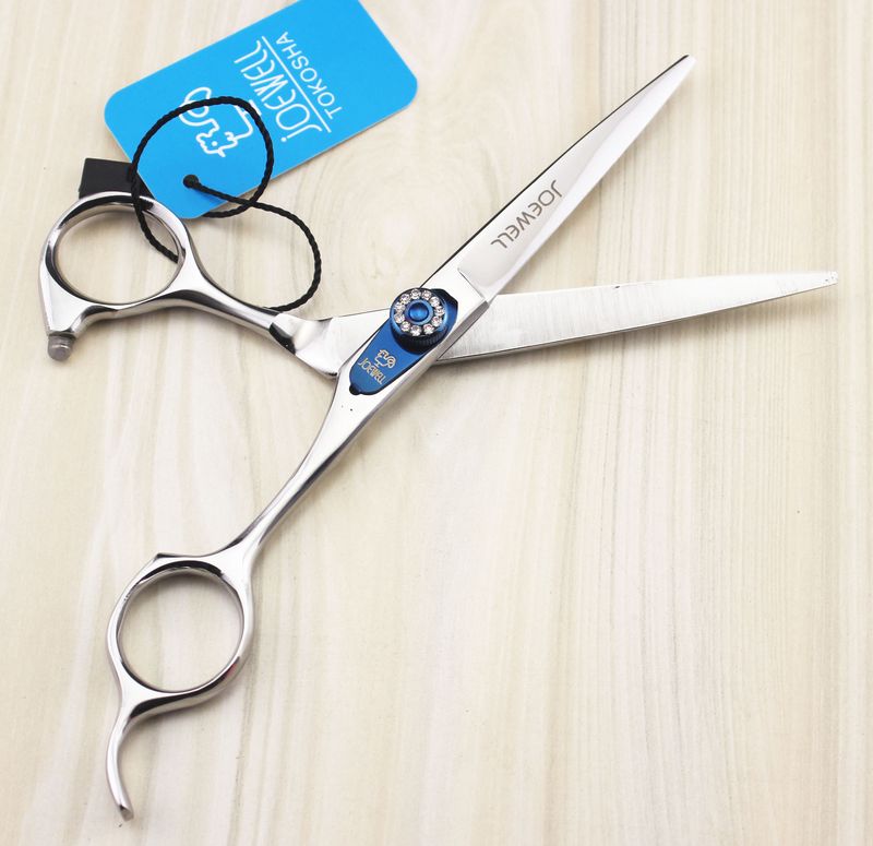 JOEWELL 6.0 inch hair cutting scissors kit straight handle 6CR stainless steel professional barber tool with comb and leather case S2563