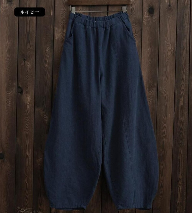 Cotton Linen Bloomers Wide Leg Pant Vintage Full Length Fashion Elegent Solid Elasitic Waist Spring Autumn 5XL 220325