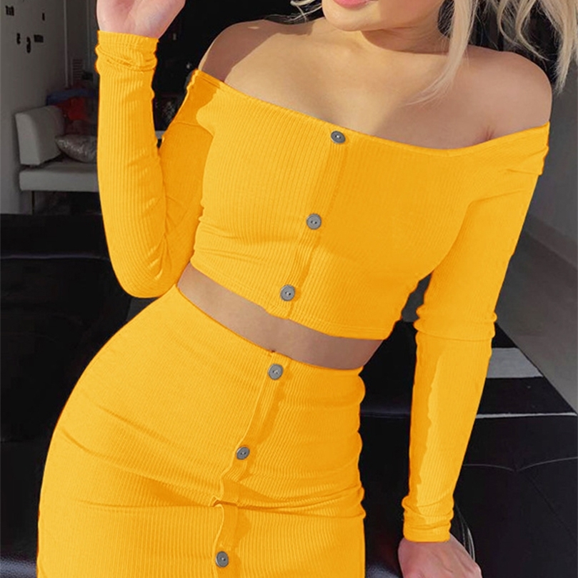 Sexy Off Shoulder Two Piece Set Solid Button Bodycon 2 Piece Set Women Long Sleeve Top And Skirt Summer Autumn Sets shorts set 220704, Gray
Sexy Off Shoulder Two Piece Set Solid Button Bodycon 2 Piece Set Women Long Sleeve Top And Skirt Summer Autumn Sets shorts set 220704, Gray