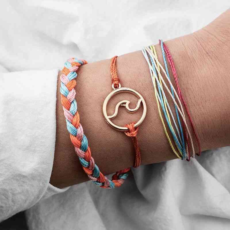 adjustable custom 100 Waterproof woven bohemia Pura Vida bracelet