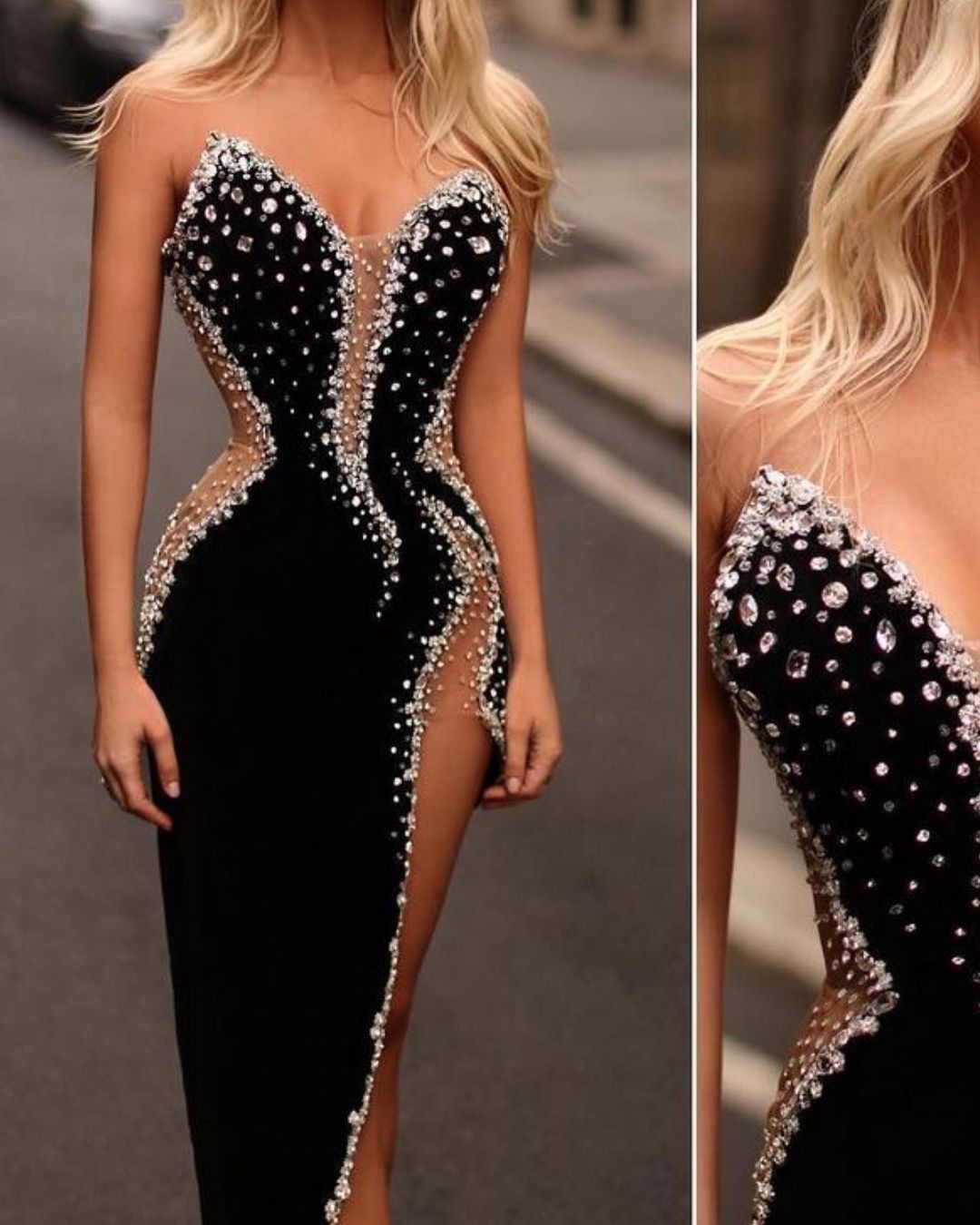2022 Plus Size Arabic Aso Ebi Black Luxurious Sexy Prom Dresses Beaded Crystals Evening Formal Party Second Reception Birthday Engagement Gowns Dress 