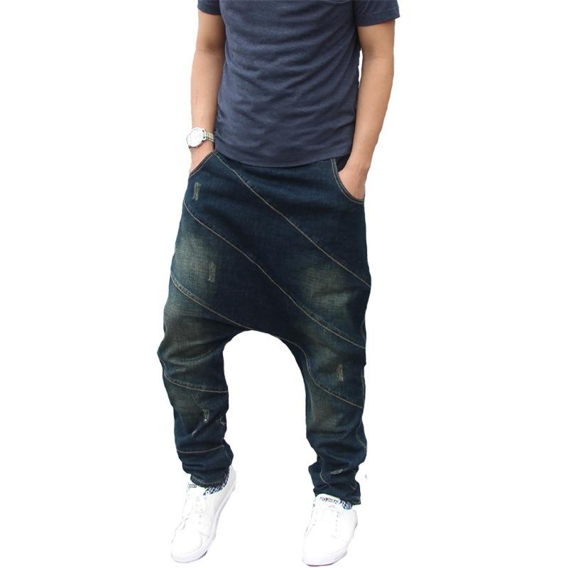Men' Jeans Men Hip Hop Harem Cotton Loose Baggy Denim Pants Elasitc Waist Stripe Patchwork Streetwear Joggers Casual TrousersMen, Blue
Men' Jeans Men Hip Hop Harem Cotton Loose Baggy Denim Pants Elasitc Waist Stripe Patchwork Streetwear Joggers Casual TrousersMen, Blue