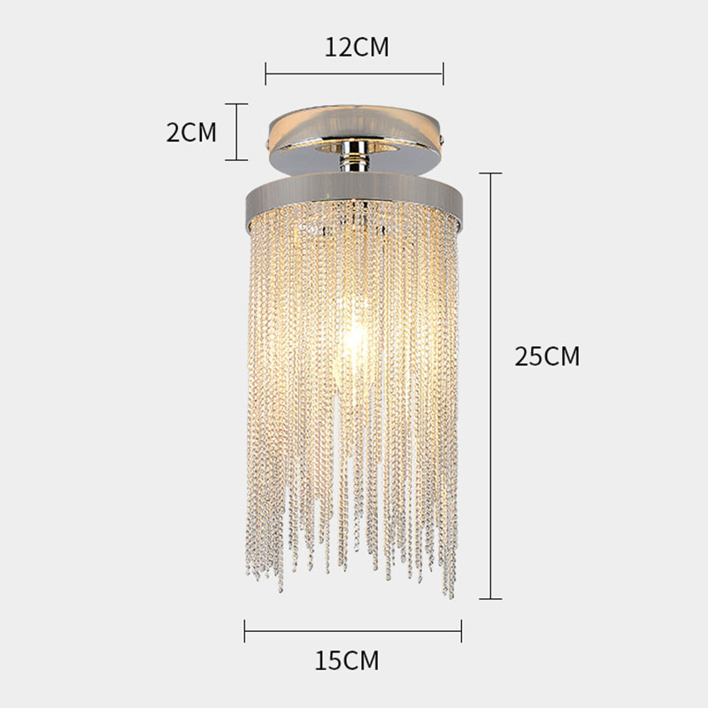 Gold/Silver Modern Pendant Lamps Bedroom Dining Room Decoration Tassel Chain Kitchen LED Pendant Lamp Hallway Indoor Lighting