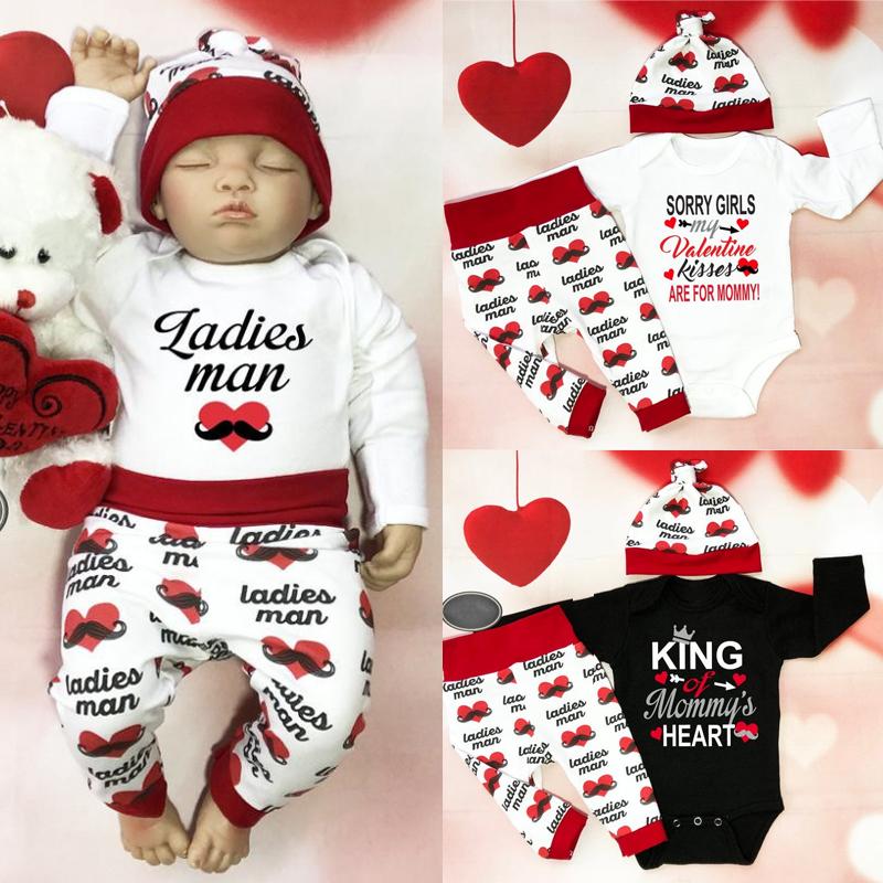 Clothing Sets Valentines Days 3pcs Baby Girls Boys Clothes 0-12M Heart Letter Long Sleeve Romper Pant HatsClothing
Clothing Sets Valentines Days 3pcs Baby Girls Boys Clothes 0-12M Heart Letter Long Sleeve Romper Pant HatsClothing