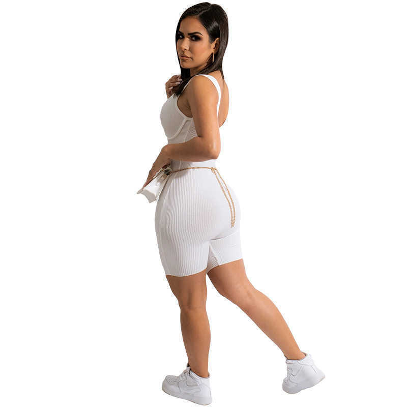 Sexy Jumpsuit Women Nightclub One Piece Onesies Clubwear jumpsuits Solid Sleeveless Rompers Summer Shorts Clothes