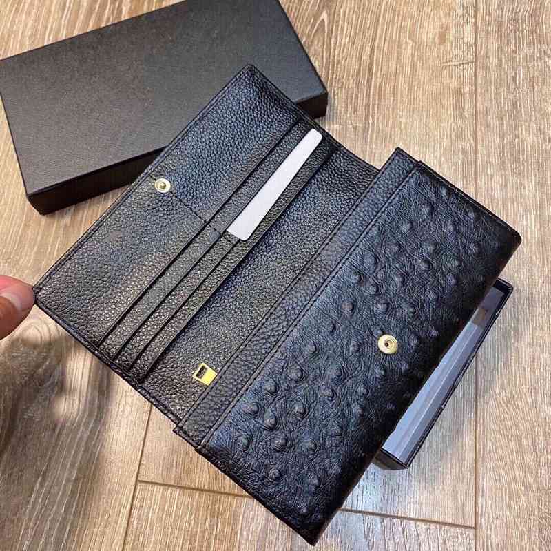 Unisex Luxury Wallet High Quality Clutch Ostrich Leather Designer Card Holder Crossbody Female Purses 220402, Black
Unisex Luxury Wallet High Quality Clutch Ostrich Leather Designer Card Holder Crossbody Female Purses 220402, Black
