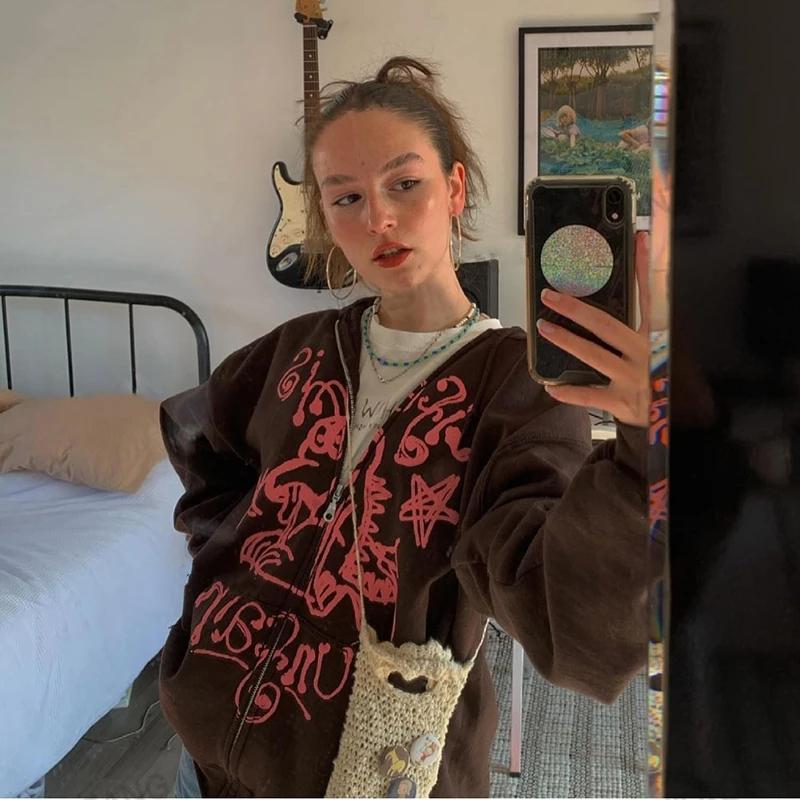 Women' Hoodies & Sweatshirts Super Dalian Hat Sweater Y2K Ladies Women Street Casual Coat Zipper Korean Style Hoodie Retro Solid Color Long, Brown
Women' Hoodies & Sweatshirts Super Dalian Hat Sweater Y2K Ladies Women Street Casual Coat Zipper Korean Style Hoodie Retro Solid Color Long, Brown