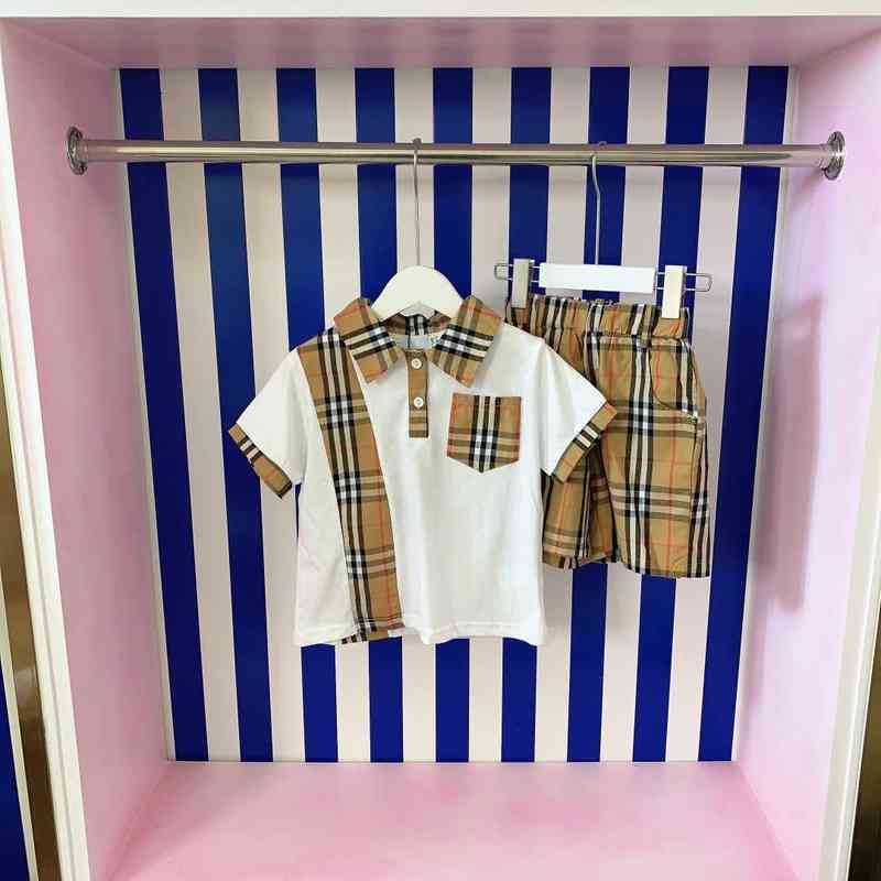 High end children's wear summer short sleeved polo shirt boys' Suit Shorts two piece set fashion brand boys' Plaid casual wear handsome, White
High end children's wear summer short sleeved polo shirt boys' Suit Shorts two piece set fashion brand boys' Plaid casual wear handsome, White