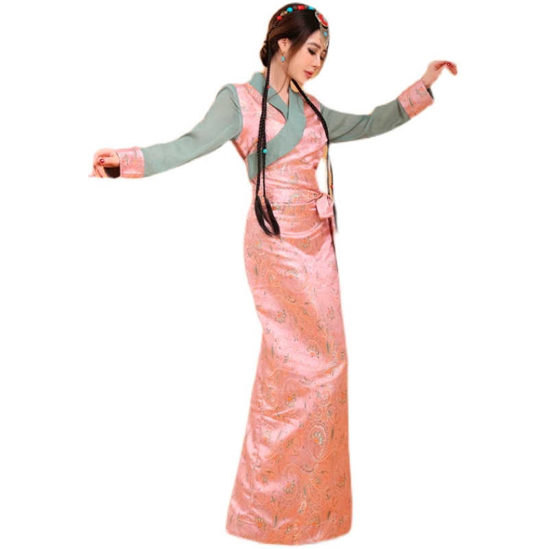 Nepal Bhutan Sikkim Women Tibetan Bola Summer Clothing Guozhuang Dress Lhasa Ethnic Garment Travel Photography Tibet Gown Robe
