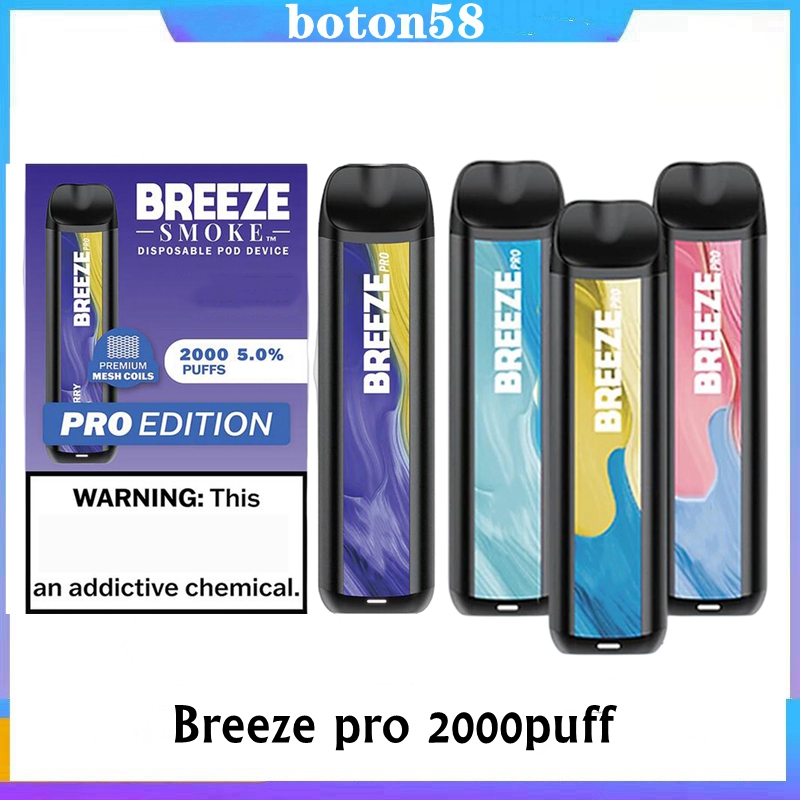 Breeze Pro 2000puffs Disposable Cigarettes Vaping Pen 1000mAh Battery Carborizer 6ml pre-filled Pods Cartridge with 4000 4500puffs
Breeze Pro 2000puffs Disposable Cigarettes Vaping Pen 1000mAh Battery Carborizer 6ml pre-filled Pods Cartridge with 4000 4500puffs