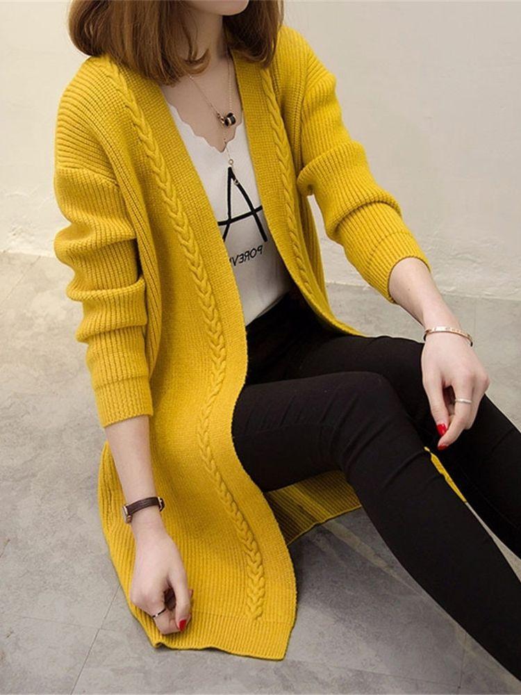 Women' Knits & Tees Long Cardigan Women Sweater Autumn Winter Sleeve Knitted Cardigans Jacket Loose Outerwear Tops Clothing PZ4144Women, Black
Women' Knits & Tees Long Cardigan Women Sweater Autumn Winter Sleeve Knitted Cardigans Jacket Loose Outerwear Tops Clothing PZ4144Women, Black