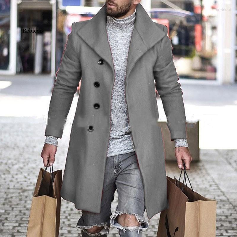 Men' Trench Coats Autumn Winter Male Woolen Coat Solid Color Mid-Length Lapel Single-Breasted Men Clothing Kend22, Burgundy
Men' Trench Coats Autumn Winter Male Woolen Coat Solid Color Mid-Length Lapel Single-Breasted Men Clothing Kend22, Burgundy