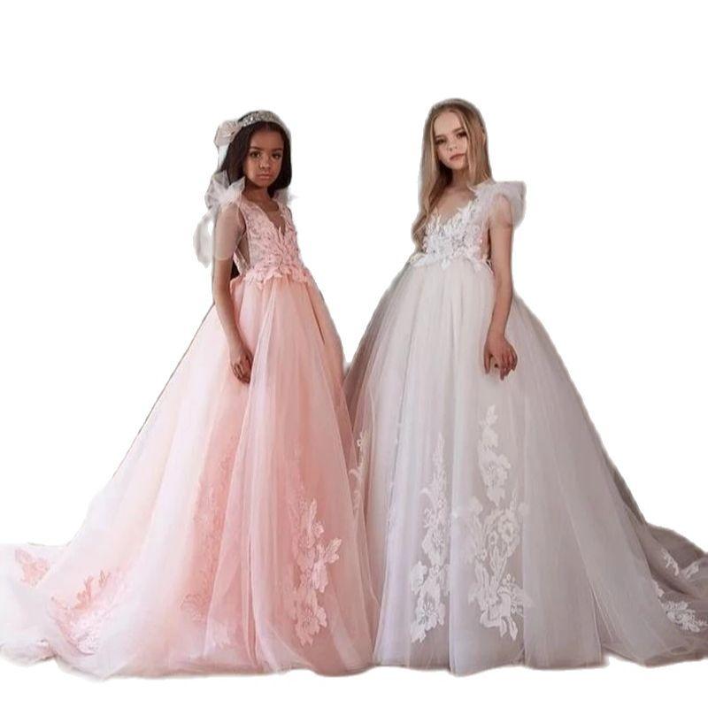 Girl's Dresses Lace Appliques A-line Tulle Princess Flower Girl Dress For Wedding V Neck Children Pageant Gown Communion DressesGirl's, Green
Girl's Dresses Lace Appliques A-line Tulle Princess Flower Girl Dress For Wedding V Neck Children Pageant Gown Communion DressesGirl's, Green