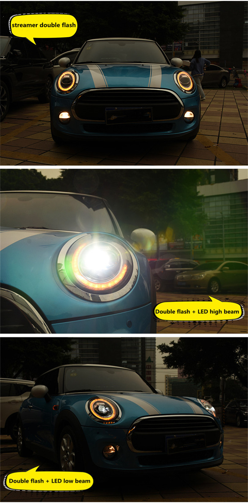LED front lights For MINI F56 2014-19 F54 F55 F57 R60 Full LED Lens Turn Signal Head Light daytime running lamp