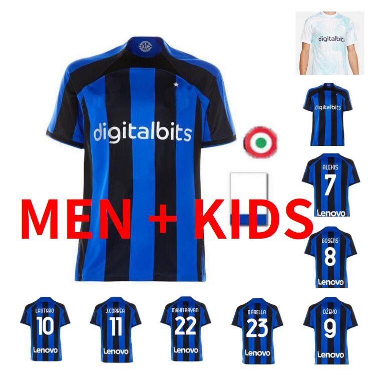 2022 2023 LAUTARO LUKAKU 90 soccer jerseys DYBALA BARELLA MILAN J. CORREA INTERS 22 23 football shirt CALHANOGLU GAGLIARDINI Men Kids Kits sets uniform
2022 2023 LAUTARO LUKAKU 90 soccer jerseys DYBALA BARELLA MILAN J. CORREA INTERS 22 23 football shirt CALHANOGLU GAGLIARDINI Men Kids Kits sets uniform