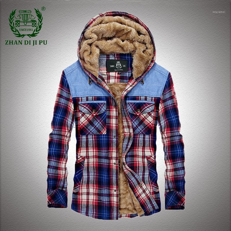 Mens Shirts Jacket Winter Fleece Thick Warm Pure Cotton Plaid Hooded Coats Male Casual Single Breasted Military Chaquetas Hombre Men's, Army green 
Mens Shirts Jacket Winter Fleece Thick Warm Pure Cotton Plaid Hooded Coats Male Casual Single Breasted Military Chaquetas Hombre Men's, Army green