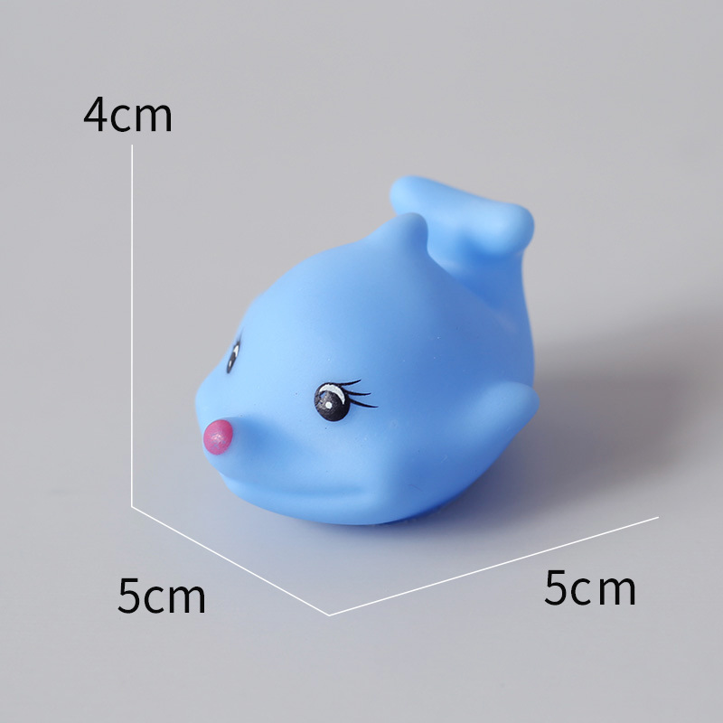 Cute Animals Swimming Water Toys Colorful Soft Rubber Float Squeeze Sound Press Squeaky Bathing Toy For Baby Bath Toys 1014