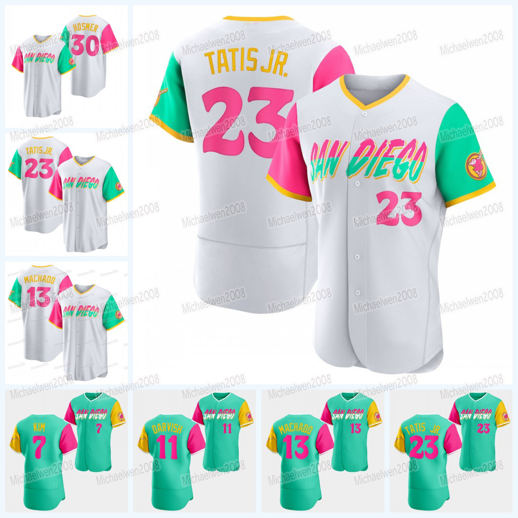 Fernando Tatis Jr. Padres2022 City Connect Jersey Manny Machado Joe Musgrove Mike Clevinger Wil Myers Jorge Alfaro Trent Grisham Yu Darvish Blake Snell, Women cool base
Fernando Tatis Jr. Padres2022 City Connect Jersey Manny Machado Joe Musgrove Mike Clevinger Wil Myers Jorge Alfaro Trent Grisham Yu Darvish Blake Snell, Women cool base