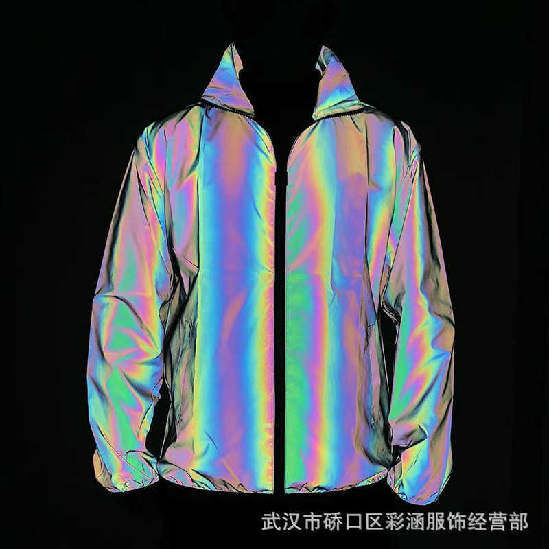 Outdoor leisure sports coat autumn and winter men' and women' colorful reflective lapel jacket colorful luminous windbreaker, Colorful color
Outdoor leisure sports coat autumn and winter men' and women' colorful reflective lapel jacket colorful luminous windbreaker, Colorful color