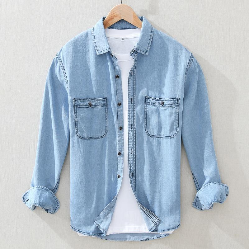Men's Casual Shirts Men's Cotton Linen Shirt Fashion Long Sleeve Classic Denim Blouse High Quality Solid Color Simple Male Tops CoatsMen, Blue
Men's Casual Shirts Men's Cotton Linen Shirt Fashion Long Sleeve Classic Denim Blouse High Quality Solid Color Simple Male Tops CoatsMen, Blue