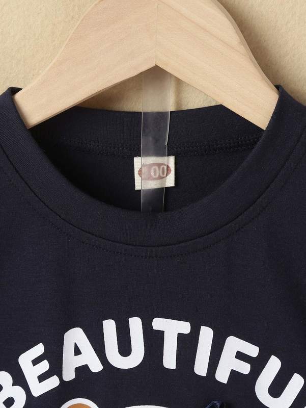 Toddler Girls Cartoon And Letter Graphic Tee & Skirt SHE