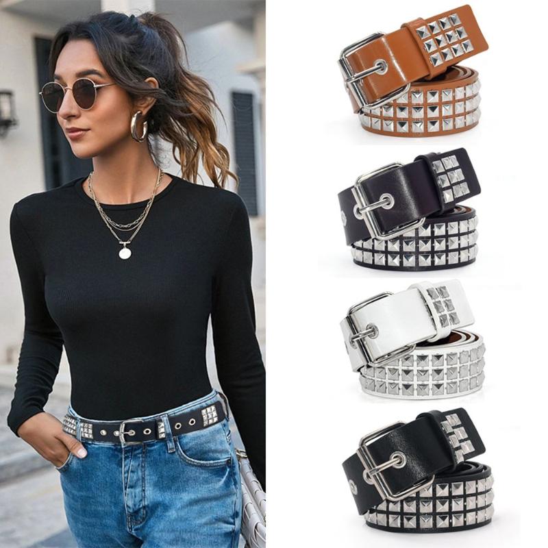 Belts Punk Adjustable Jeans Rivet Waistband PU Leather Studded Belt Square Beads, Black
Belts Punk Adjustable Jeans Rivet Waistband PU Leather Studded Belt Square Beads, Black