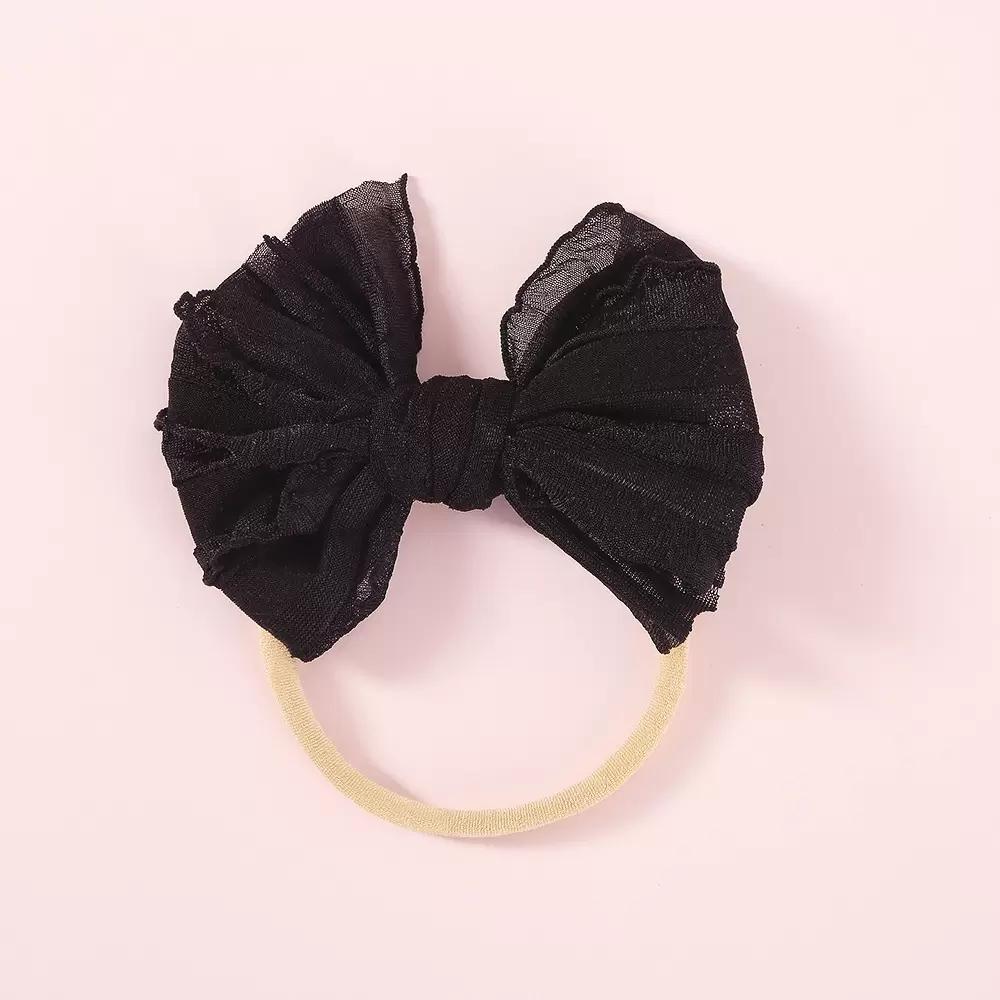 10color Fit All Baby Large Bow Girls Headband Nylon Big Bowknot Headwrap Kids for Hair Skinny Head Turban Infant Newborn Headbands