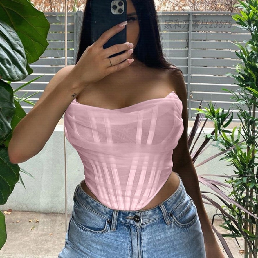 Sexy Corset Tanks Women Sleeveless Off Shoulder Female Boned Cropped Streetwear Bustier Mesh Crop Top White
Sexy Corset Tanks Women Sleeveless Off Shoulder Female Boned Cropped Streetwear Bustier Mesh Crop Top White