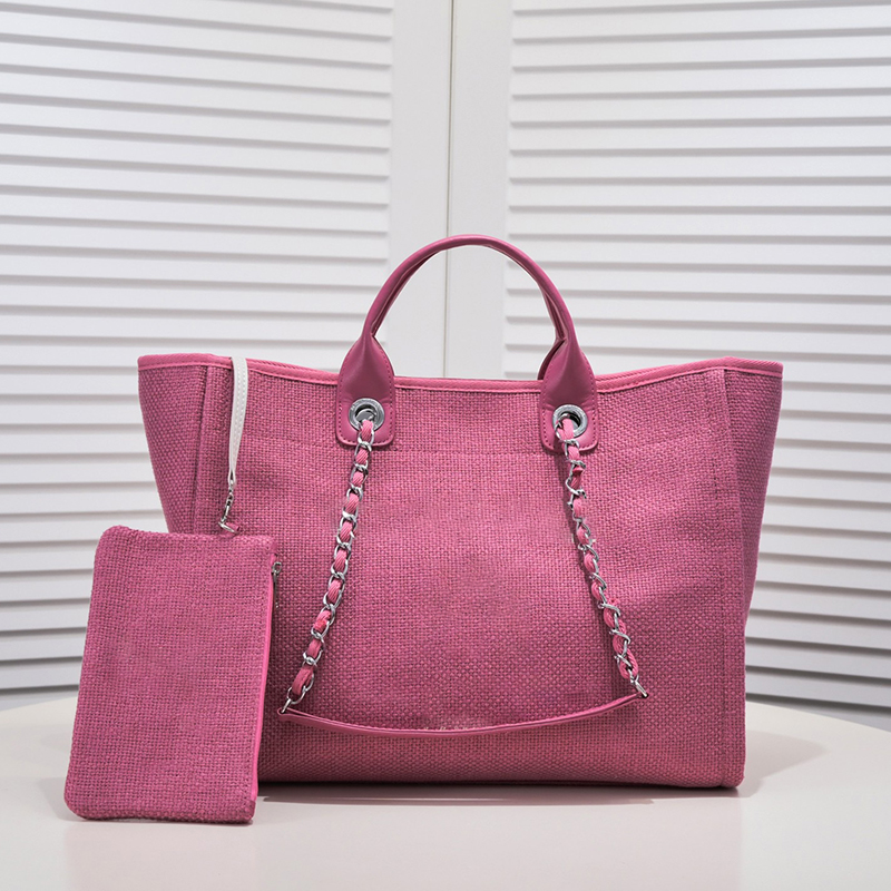 2022 early spring new shopping beach bag high-quality ladies handbag practical large-capacity casual multi-color shoulder bags metal chain mommy bag coin purse, Pink
2022 early spring new shopping beach bag high-quality ladies handbag practical large-capacity casual multi-color shoulder bags metal chain mommy bag coin purse, Pink