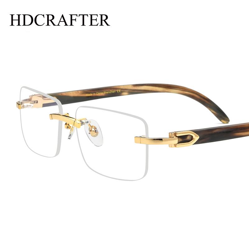Sunglasses HDCRAFTER Rimless Glasses Natural Horns Temple Frames For Men Women Prescription Myopia Optical Brand Designer
Sunglasses HDCRAFTER Rimless Glasses Natural Horns Temple Frames For Men Women Prescription Myopia Optical Brand Designer