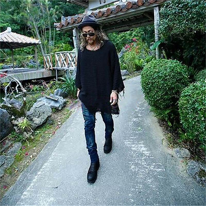 Shirts Men Spring Mens Hollow Out Linen Shirt Male Sexy Deep O Neck Shirts Casual Solid Color Pullovers Loose Tops 220526wtt