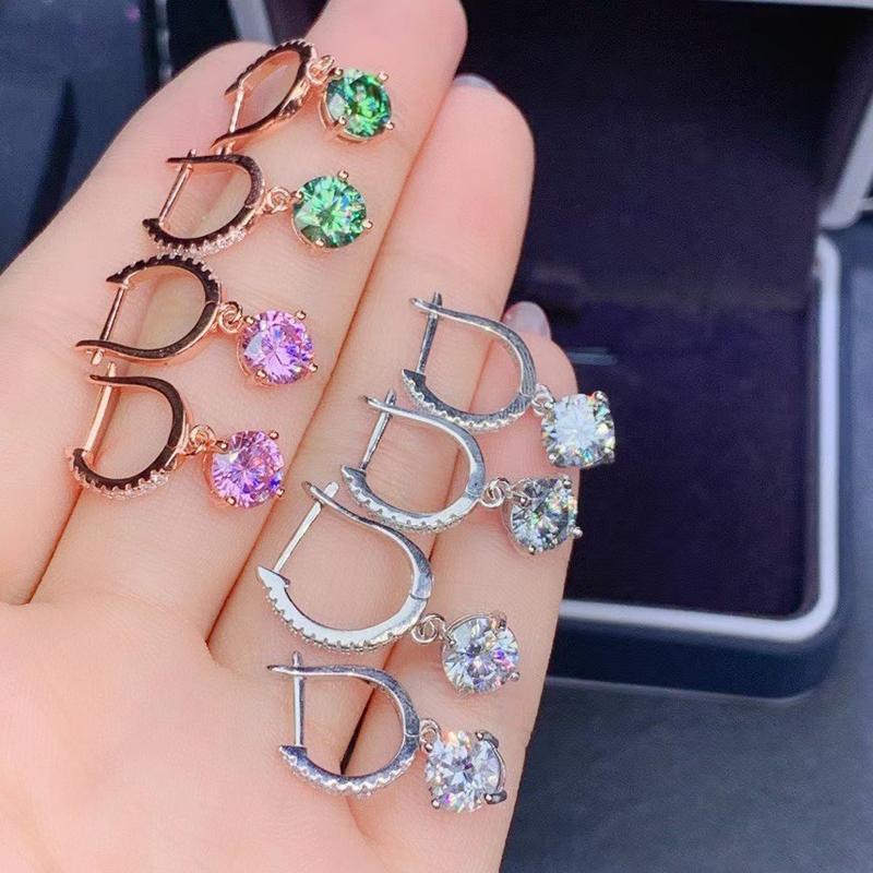 Stud Moissanite Earrings Each 1 Carat Green And Pink Sterling Silver Luxury Jewelry DesignerStud
Stud Moissanite Earrings Each 1 Carat Green And Pink Sterling Silver Luxury Jewelry DesignerStud