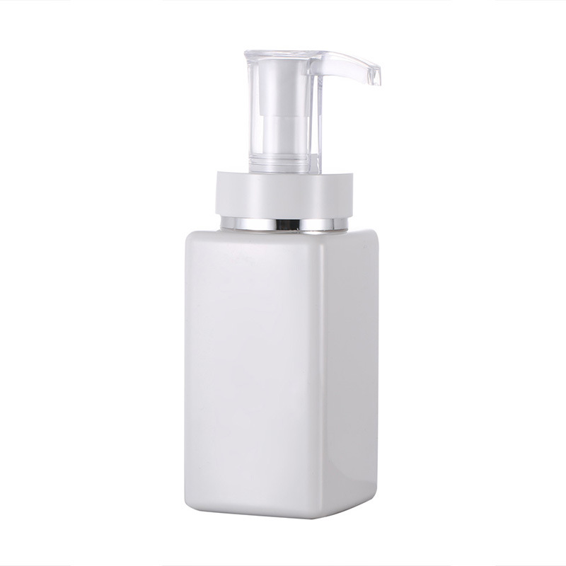White PET Square Lotion Pump Bottles Alcohol Gel Disinfectant Shampoo Hand Sanitizer Bottle 100ml 200ml 300ml 500ml Cosmetic Sub-Packing Plastic Bottl
