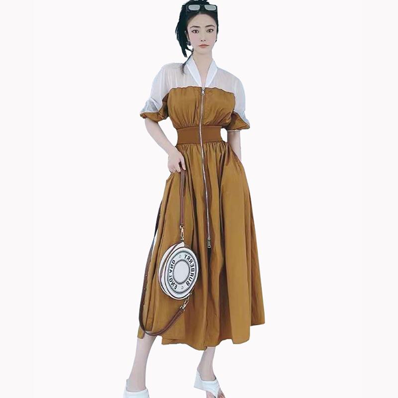 Casual Dresses Coffee Color Dress Women' 2022 Summer Light Luxury High-Grade Design Stitching Hit Retro Temperament DressCasual
Casual Dresses Coffee Color Dress Women' 2022 Summer Light Luxury High-Grade Design Stitching Hit Retro Temperament DressCasual