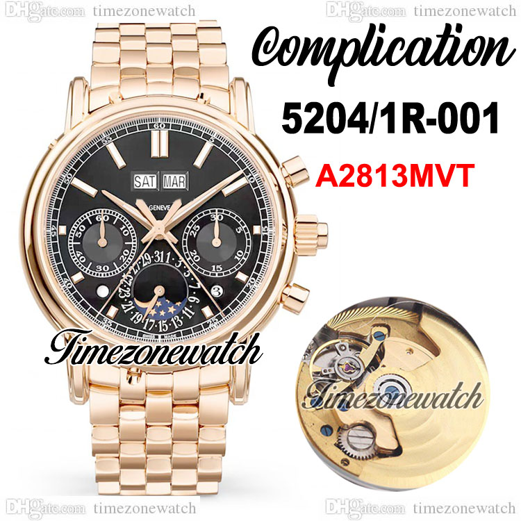 New Grand Complication 5204/1R-001 A2813 Automatic Mens Watch Moon Phase 5204 Black Dial Stick Marker Rose Gold Case Steel Bracelet Watches TWPP Timezonewatch, E209 (4)
New Grand Complication 5204/1R-001 A2813 Automatic Mens Watch Moon Phase 5204 Black Dial Stick Marker Rose Gold Case Steel Bracelet Watches TWPP Timezonewatch, E209 (4)