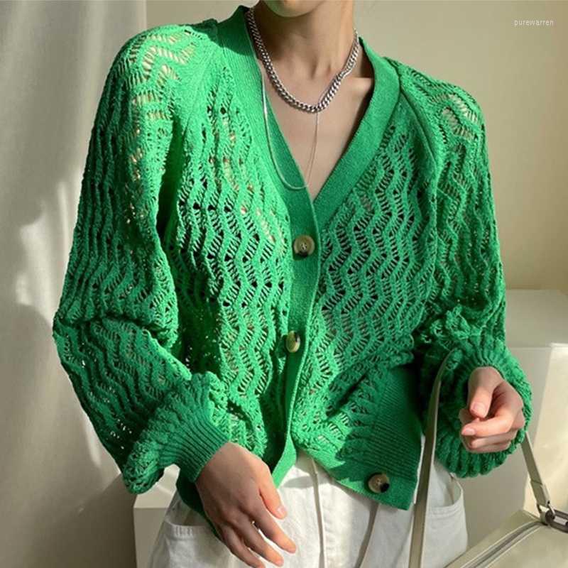 Women's Knits & Tees Green White Hollow Out Wave Knit Sweater Cardigan Women 2022 Vintage Loose V Neck Long Sleeve Tops Females CasualWomen'
Women's Knits & Tees Green White Hollow Out Wave Knit Sweater Cardigan Women 2022 Vintage Loose V Neck Long Sleeve Tops Females CasualWomen'