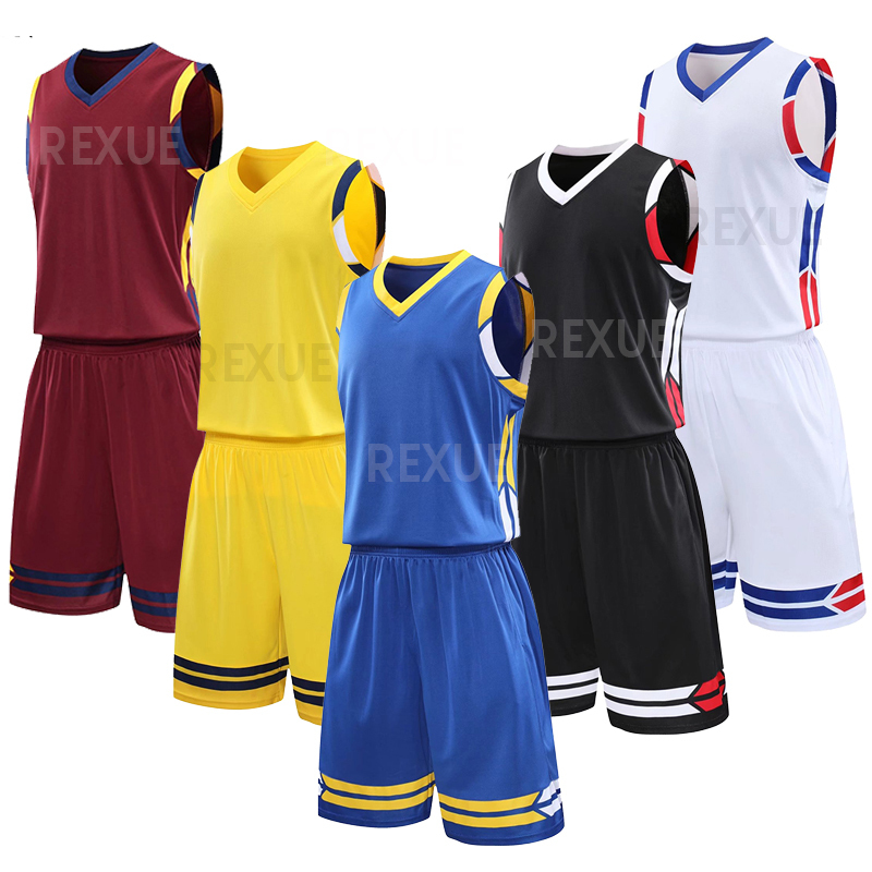 High quality Men Kid Basketball Set Uniform kits tracksuit DIY Customized Adult Child Quick Dry Breathable Basketball Jersey 220615, Black 
High quality Men Kid Basketball Set Uniform kits tracksuit DIY Customized Adult Child Quick Dry Breathable Basketball Jersey 220615, Black