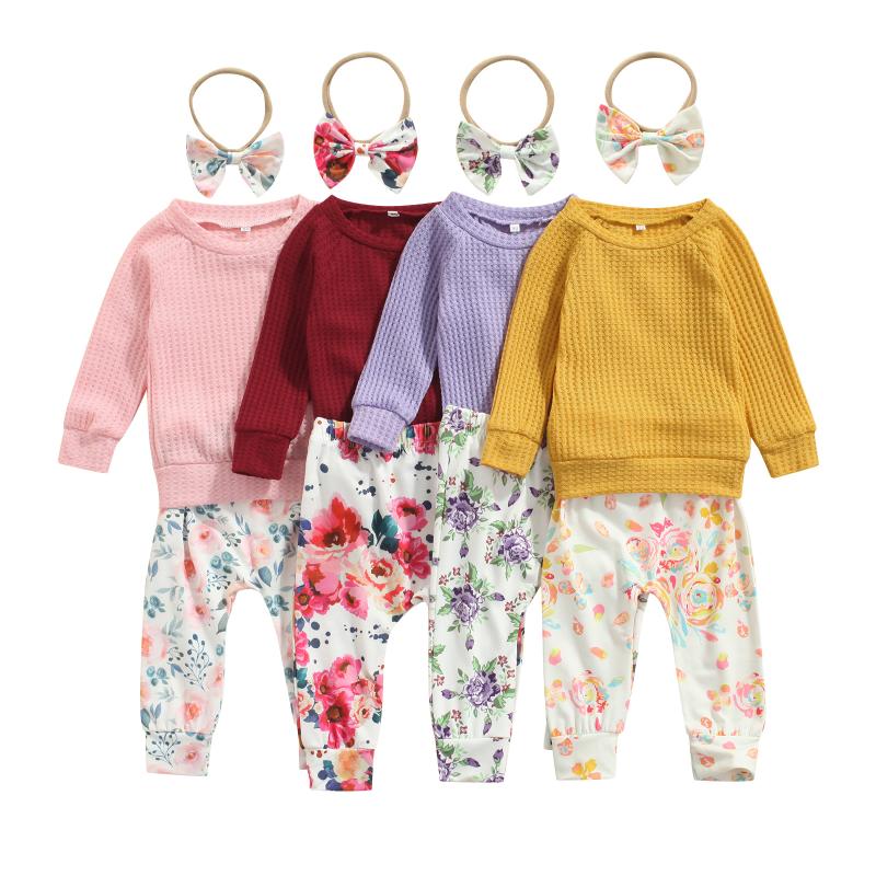 Clothing Sets Baby Girls Set Solid Long Sleeve Pullover Top Floral Pants Headband Infant Outfits Born Clothes SetsClothing, Pink
Clothing Sets Baby Girls Set Solid Long Sleeve Pullover Top Floral Pants Headband Infant Outfits Born Clothes SetsClothing, Pink